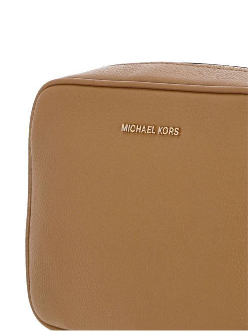 camel brown calf leather pebbled texture gold-tone Michael Kors | 32F7GGNM8L174PALE PEANUT